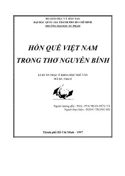 Hồn Quê Việt Nam trong thơ Nguyễn Bính