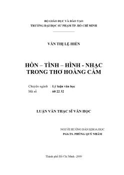 Hồn - Tình - Hình - Nhạc trong thơ Hoàng Cầm