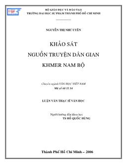 Khảo sát nguồn truyện dân gian Khmer Nam Bộ