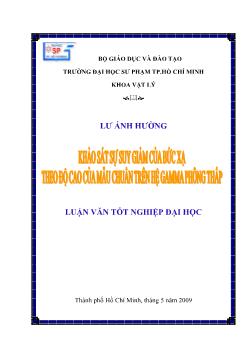 Khảo sát sự suy giảm của bức xạ theo độ cao của mẫu chuẩn trên hệ Gamma phông thấp