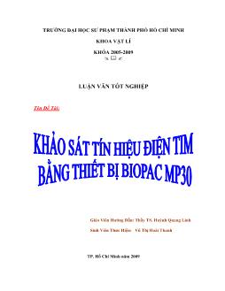 Khảo sát tín hiệu điện tim bằng thiết bị Biopac MP30