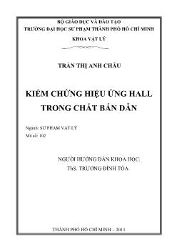 Kiểm chứng hiệu ứng Hall trong chất bán dẫn