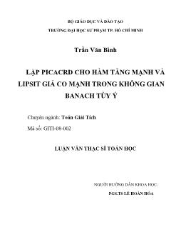 Lập Picacrd cho hàm tăng mạnh và Lipsit giả co mạnh trong không gian Banach tùy ý
