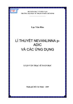 Lí thuyết Nevanlinna P-Adic và các ứng dụng