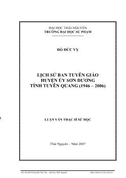 Lịch sử Ban Tuyên giáo Huyện Uỷ Sơn Dương, tỉnh Tuyên Quang (1946 - 2006)