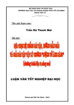 Lựa chọn hệ thống bài tập, hướng dẫn giải và giải bài tập Vật Lý chương Lượng tử ánh sáng (Chương trình lớp 12 nâng cao)