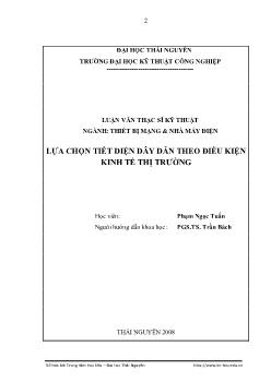 Lựa chọn tiết diện dây dẫn theo điều kiện kinh tế thị trường