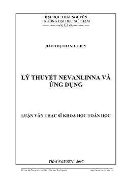 Lý thuyết Nevanlinna và ứng dụng