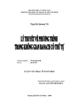 Lý thuyết về phương trình trong không gian Banach có thứ tự