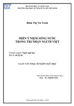 Miền ý niệm sông nước trong tri nhận người Việt