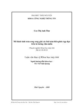 Mô hình tính toán song song giải các bài toán biên phức tạp dựa trên tư tưởng chia miền