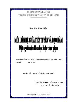 Mối quan hệ giữa tiếp tuyến và đạo hàm - Một nghiên cứu khoa học luận và sư phạm