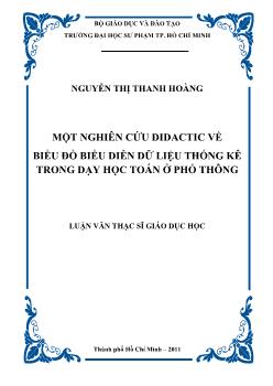 Một nghiên cứu Didactic về biểu đồ biểu diễn dữ liệu thống kê trong dạy học Toán ở phổ thông