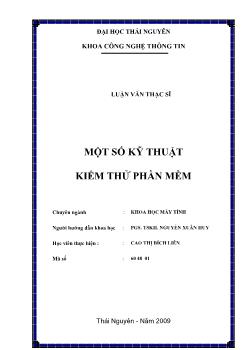 Một số kỹ thuật kiểm thử phần mềm