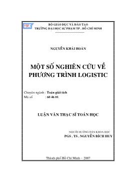 Một số nghiên cứu về phương trình Logistic