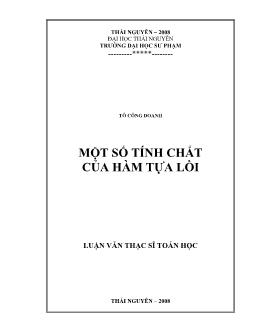 Một số tính chất của hàm tựa lồi