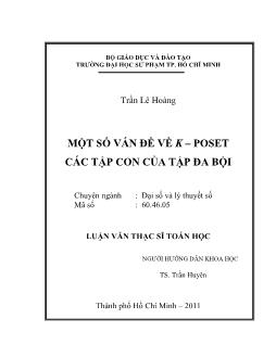 Một số vấn đề về K - Poset các tập con của tập đa bội