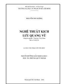 Nghệ thuật kịch Lưu Quang Vũ