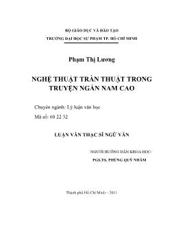 Nghệ thuật trần thuật trong truyện ngắn Nam Cao (bản 2)