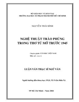 Nghệ thuật trào phúng trong thơ Tú Mỡ trước 1945