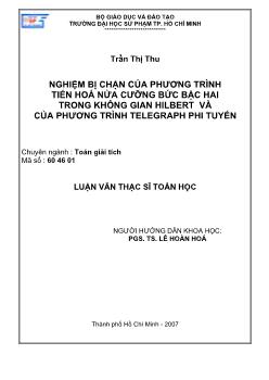Nghiệm bị chặn của phương trình tiến hóa nữa cưỡng bức bậc hai trong không gian Hilbert và của phương trình Telegraph phi tuyến