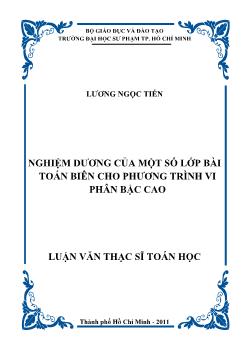 Nghiệm dương của một số lớp bài toán biên cho phương trình vi phân bậc cao