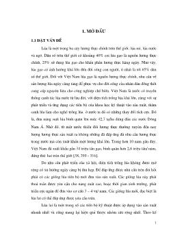 Nghiên cứu ảnh hưởng của liều lượng đạm và số dảnh cấy đến sinh trưởng, phát triển và năng suất của giống lúa lai 20 tại Chương Mỹ Hà Tây