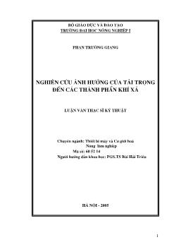 Nghiên cứu ảnh hưởng của tải trọng đến các thành phần khí xả