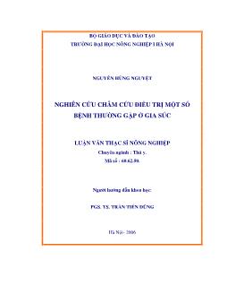 Nghiên cứu châm cứu điều trị một số bệnh thường gặp ở gia súc