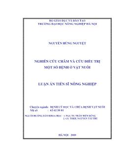 Nghiên cứu châm và cứu điều trị một số bệnh ở vật nuôi