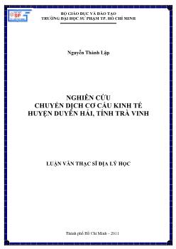 Nghiên cứu chuyển dịch cơ cấu kinh tế huyện duyên hải, tỉnh Trà Vinh