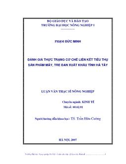 Nghiên cứu cơ chế liên kết tiêu thụ sản phẩm Mây tre đan tỉnh Hà tây