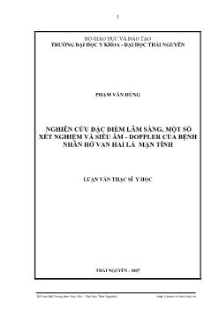 Nghiên cứu đặc điểm lâm sàng, một số xét nghiệm và siêu âm - Doppler của bệnh nhân hở van hai lá mạn tính