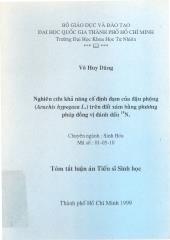 Nghiên cứu khả năng cố định đạm của đậu phộng ( lạc - Agachis hyporaea L.) trên đất xám bằng phương pháp đồng vị đánh dấu 15N