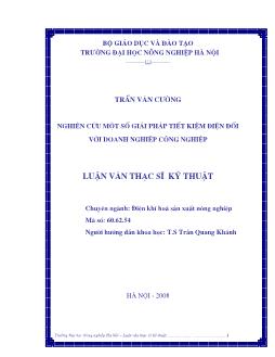 Nghiên cứu một số giải pháp tiết kiệm điện đối với doanh nghiệp công nghiệp