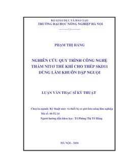 Nghiên cứu quy trình công nghệ thấm Nitơ thể khí cho thép SKD11 dùng làm khuôn dập nguội