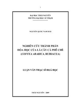 Nghiên cứu thành phần Hóa học của Lá cây cà phê chè (Coffea Arabica, Rubiacea)