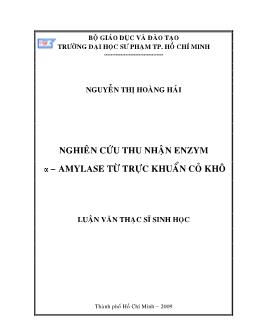 Nghiên cứu thu nhận Enzym α - Amylase từ trực khuẩn cỏ khô