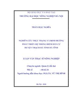 Nghiên cứu thực trạng và định hướng phát triển hệ thống điểm dân cư Huyện Thạch Hà Tỉnh Hà Tĩnh