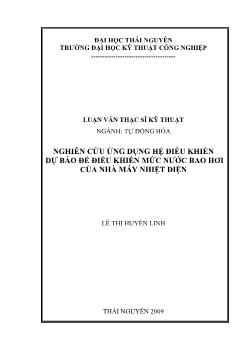 Nghiên cứu ứng dụng của hệ điều khiển dự báo để điều khiển mức nước bao hơi của nhà máy nhiệt điện