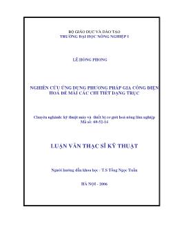 Nghiên cứu ứng dụng phương pháp gia công điện hóa để mài các chi tiết dạng trục