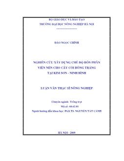 Nghiên cứu xây dựng chế độ bón phân viên nén cho cây cói bông trắng tại Kim Sơn - Ninh Bình