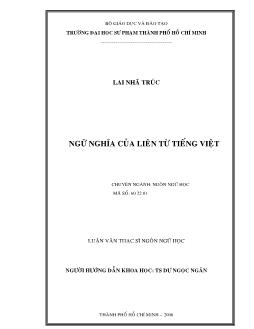 Ngữ nghĩa của liên từ tiếng việt