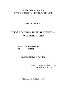 Người kể chuyện trong truyện truyện ngắn Nguyễn Huy Thiệp