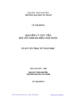 Nguyên lý cực tiểu đối với Hàm đa điều hòa dưới