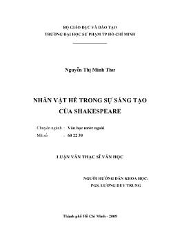 Nhân vật hề trong sự sáng tạo của Shakespeare