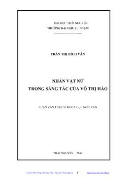 Nhân vật nữ trong sáng tác của Võ Thị Hảo