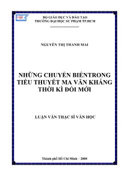 Những chuyển biến trong tiểu thuyết Ma Văn Kháng thời kì đổi mới
