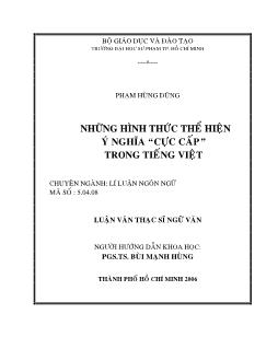 Những hình thức thể hiện ý nghĩa cực cấp trong tiếng Việt