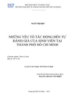 Những yếu tố tác động đến tự đánh giá của sinh viên tại TP.HCM